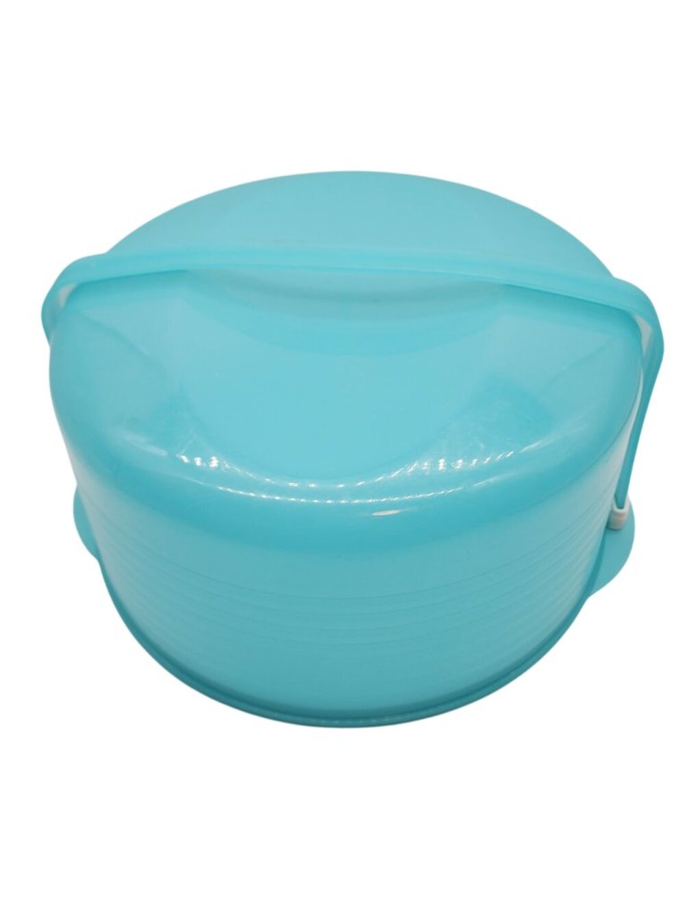 Cake taker carrier Tupperware Teal Aqua pies cupcakes